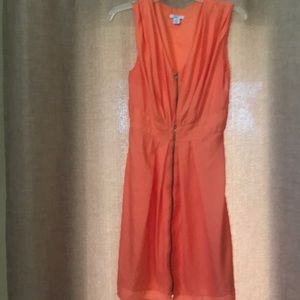 Bar lll dress orange, zipper front